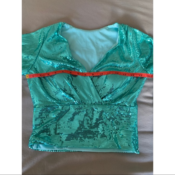 Aqua sequined crop top and tulle skirt - Picture 10 of 10